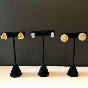 CLIP Earrings. Three Pairs.